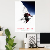 Mogelijkheden Quote Bergbeklimmer positief denken Poster (Thuiskantoor)