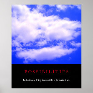 Mogelijkheden Quote Clouds in Clear Blue Sky Poster