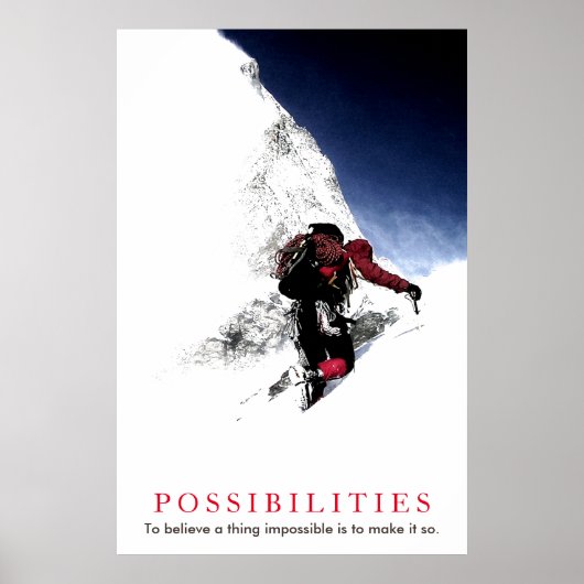 Mogelijkheden Quote Mountaineer op de top Poster (Voorkant)