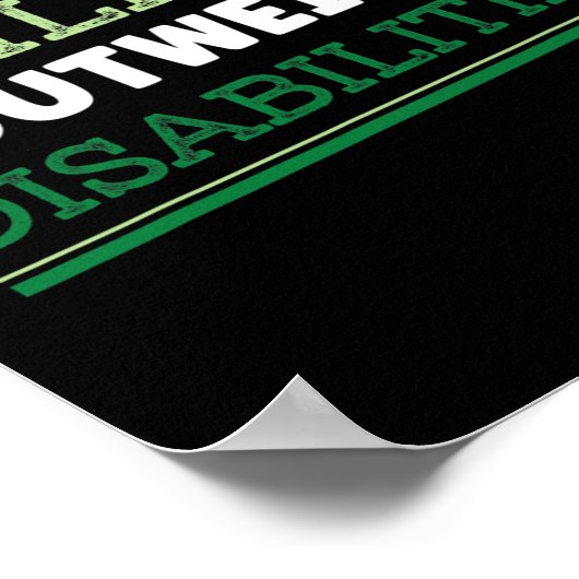 Mogelijkheden wegen zwaarder dan handicaps poster (Hoek)