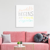 Mogelijkheid begint met je verbeelding canvas afdruk (Insitu (Woonkamer))