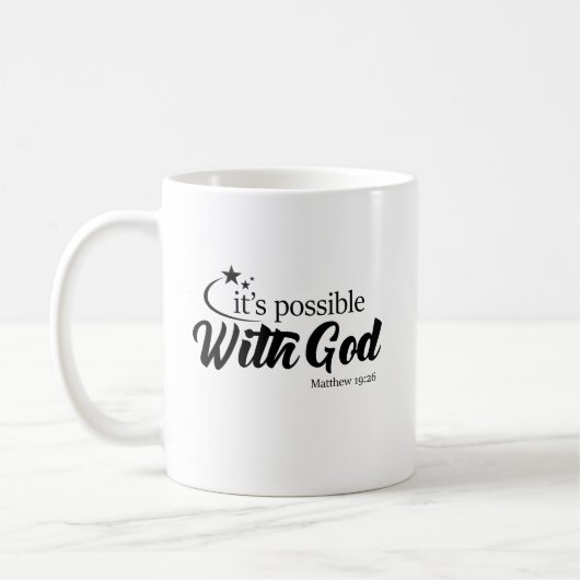 "Mogelijkheid met God" Mok van de Schrift Koffie (Links)