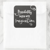 Mogelijkheid om Motivatie chalkbordtekst te starte Vierkante Sticker (Tas)