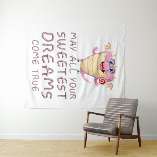 Mogen al je zoetste dromen uitkomen grappig wandkleed (In Situ (horizontaal))