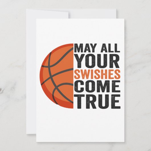 Mogen alle swishes uitkomen Leuk basketbal   Kaart (Voorkant)