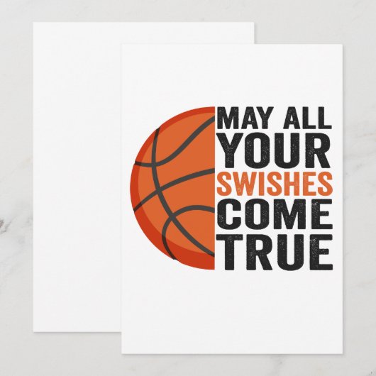 Mogen alle swishes uitkomen Leuk basketbal Kaart (Voorkant / Achterkant)