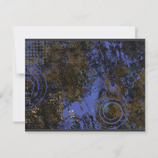 Mogen David Circular Star Bar Mitzvah Reply Card RSVP Kaartje (Achterkant)