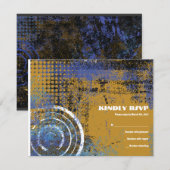 Mogen David Circular Star Bar Mitzvah Reply Card RSVP Kaartje (Voorkant / Achterkant)