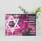 Mogen David Circular Star Bat Mitzvah Kaart (Staand voorkant)