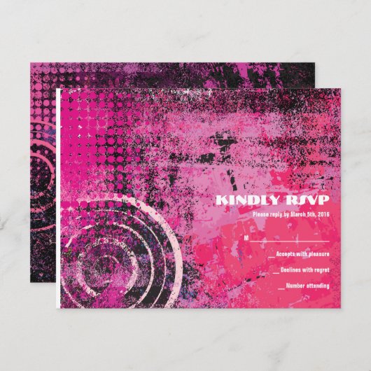 Mogen David Circular Star Bat Mitzvah Reply Card RSVP Kaartje (Voorkant / Achterkant)