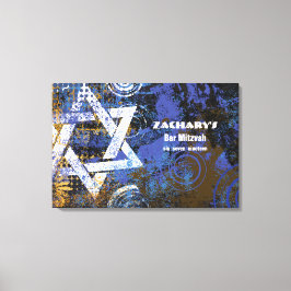 Mogen David Star Bar Mitzvah Sign In Board Canvas Afdruk