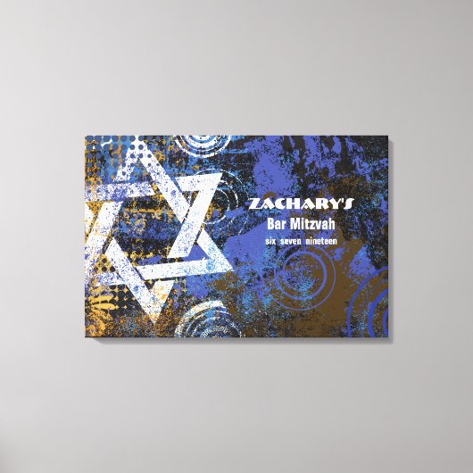 Mogen David Star Bar Mitzvah Sign In Board Canvas Afdruk (Voorkant)