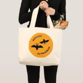 Mogen de vleermuizen Halloween Oranje Cirkel Grote Tote Bag (Voorkant (product))