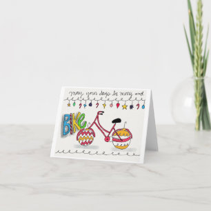 Mogen jullie dagen vrolijk en fietsend zijn feestdagen kaart