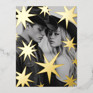 Mogen jullie dagen vrolijke en heldere gouden ster folie feestdagen briefkaart