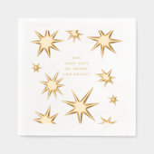 Mogen jullie dagen vrolijke en heldere gouden ster folie servetten (Voorkant)