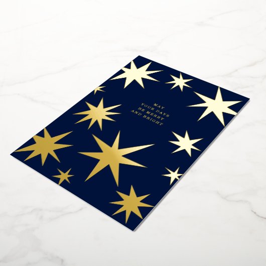 Mogen jullie dagen vrolijke en heldere gouden ster folie uitnodiging (Gedraaid)