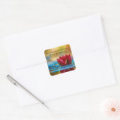 Mogen we als Lotus Flower Quote Inspirerend leven Vierkante Sticker (Envelop)