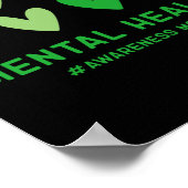 Mogen we de groene Mental Health Awareness Maand D Poster (Hoek)