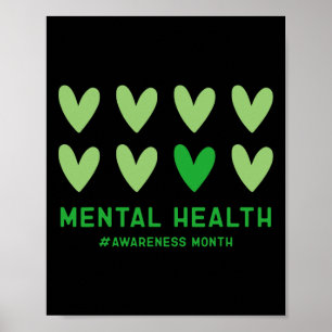 Mogen we de groene Mental Health Awareness Maand D Poster