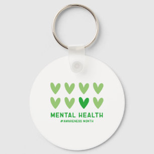 Mogen we de groene Mental Health Awareness Maand D Sleutelhanger
