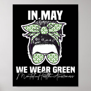 Mogen we groen mentaal gezondheidsbewustzijn romme poster