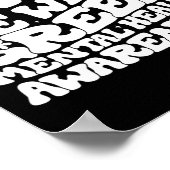 Mogen we groene retro florale mentale gezondheid b poster (Hoek)