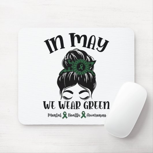 Mogen we het Groene Geestelijke Gezondheidsbewustz Muismat (Met muis)