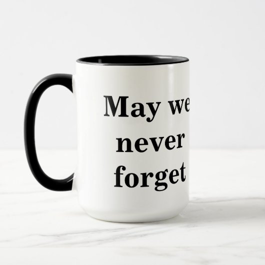 Mogen we nooit vergeten mok (Links)