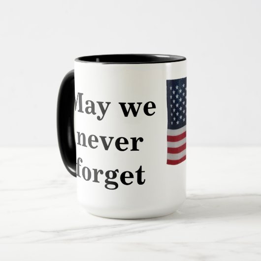 Mogen we nooit vergeten mok (Voorkant links)