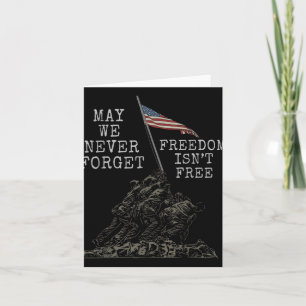 Mogen we nooit vergeten Vrijheid Inent Free USA Fl Kaart