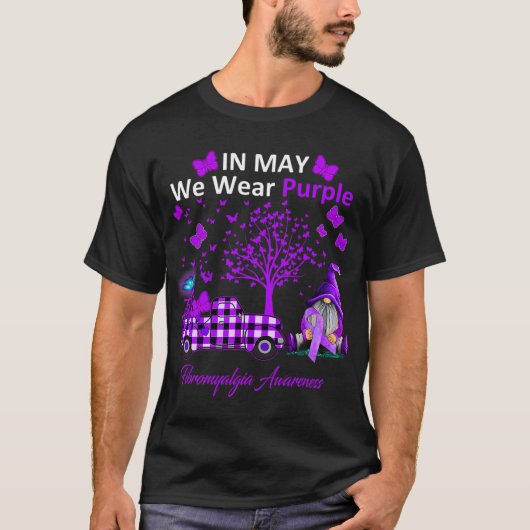 Mogen we Paarse fibromyalgie-bewustzijnscadeaus Dr T-shirt (Voorkant)