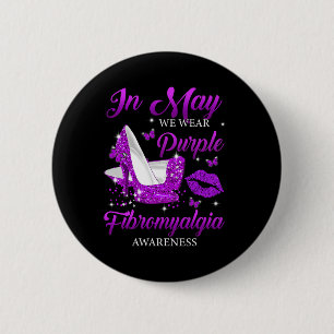 Mogen we Paarse hoge hakken fibromyalgie Awarene D Ronde Button 5,7 Cm