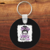 Mogen we Paarse Messy Bun Fibromyalgia Awarenes Dr Sleutelhanger (Voorkant)