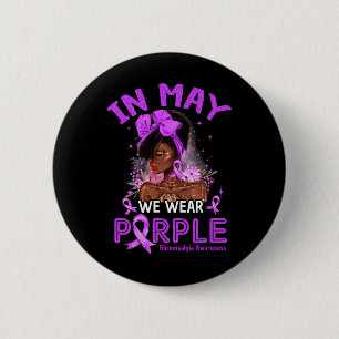 Mogen we Paarse zwarte vrouwen fibromyalgie Awaren Ronde Button 5,7 Cm
