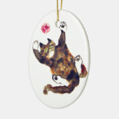 Moggie Merriment voor Calico Kitten Keramisch Ornament (Links)