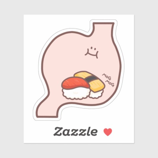 MogMogEetan – Kawaii Stomach Character with Sushi Sticker (Vel)