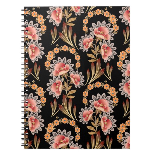 mogol bloemmotief patroon notitieboek (Voorkant)
