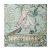 Mogoltuin Papegaai Pauw Tropisch Woud Tegeltje (Voorkant)
