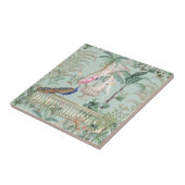 Mogoltuin Papegaai Pauw Tropisch Woud Tegeltje (Zijkant)