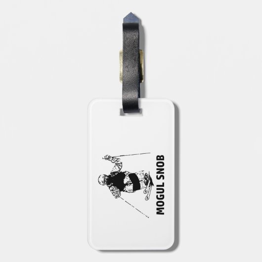 Mogul Skiing Snob Bagagelabel (Achterkant verticaal)