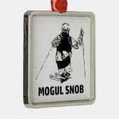Mogul Skiing Snob Metalen Ornament (Rechts)