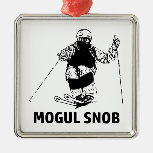 Mogul Skiing Snob Metalen Ornament (Voorkant)