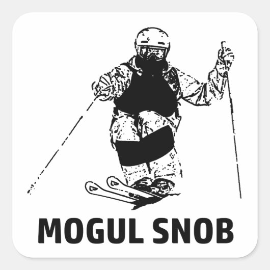 Mogul Skiing Snob Vierkante Sticker (Voorkant)