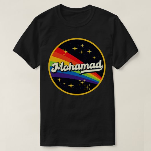 Mohamad Rainbow in ruimte stijl T-shirt (Design voorkant)
