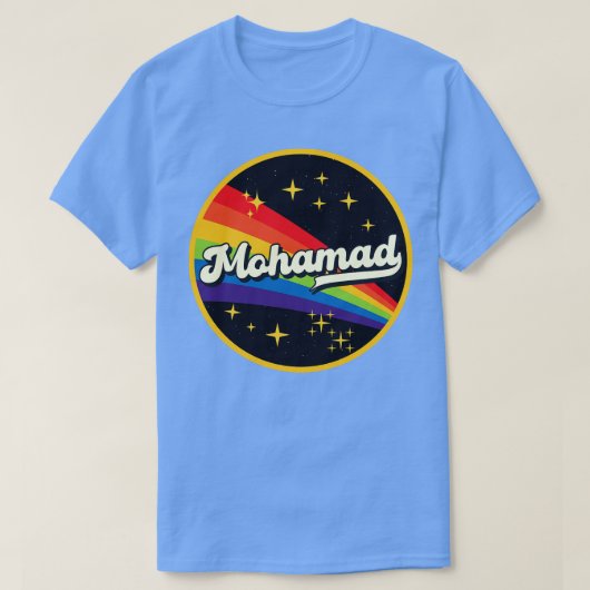 Mohamad Rainbow in ruimte stijl T-shirt (Design voorkant)