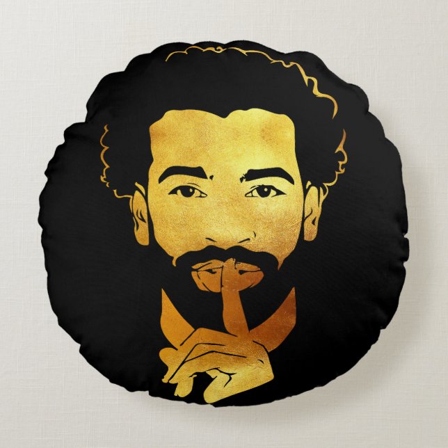 Mohamed Salah, het voetbal van de Egyptische konin Rond Kussen (Voorkant)