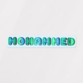 Mohammed baby jongensnaam kawaii 3d optische kledi labels (Design 2)