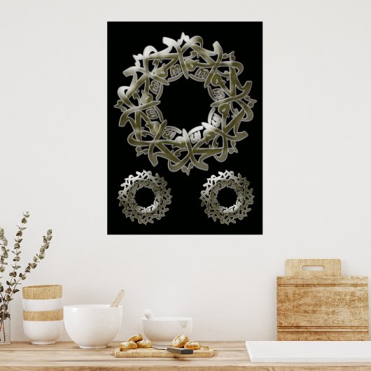 Mohammed (pbuh) Calligrafie... Poster (Keuken)