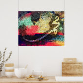 Mohammed (pbuh), moderne kalligrafie.. poster (Keuken)